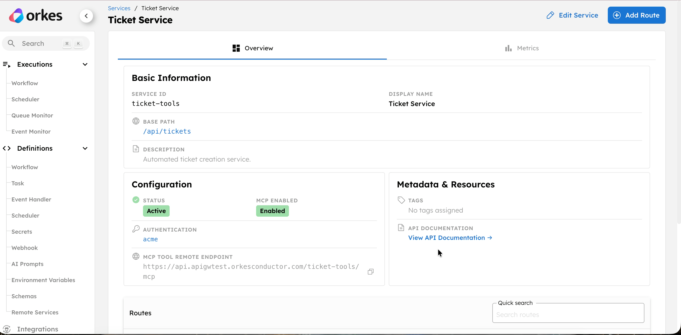 OpenAPI documentation of the service