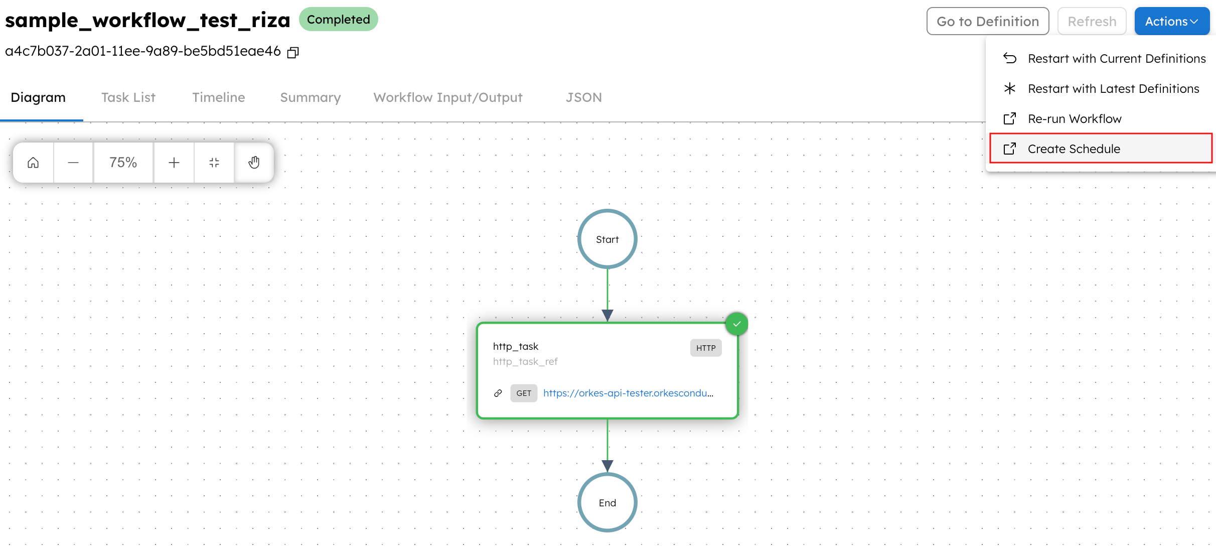 Creating Workflow Schedules from Completed Executions