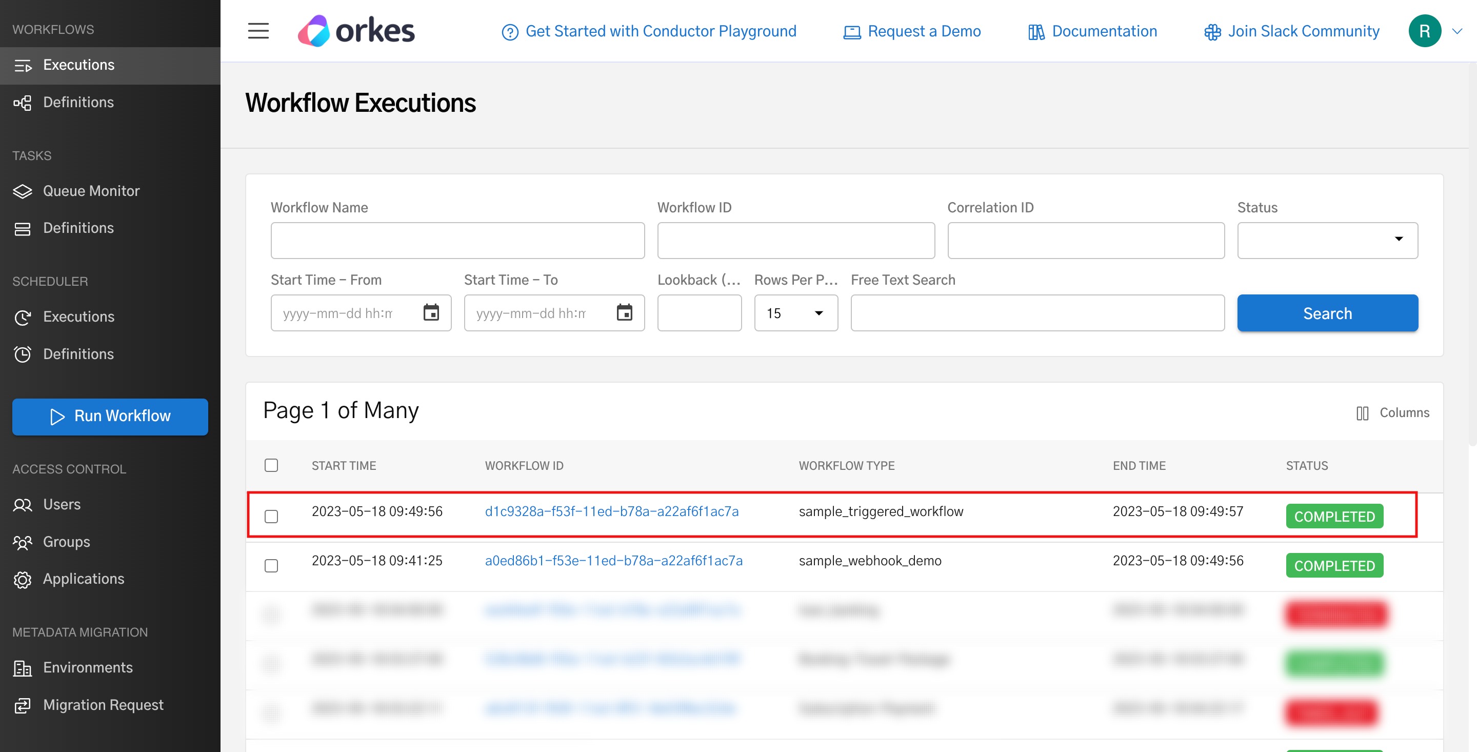 Triggered workflow execution from Webhook event